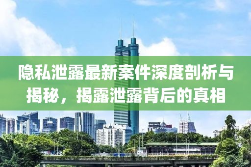 隐私泄露最新案件深度剖析与揭秘，揭露泄露背后的真相