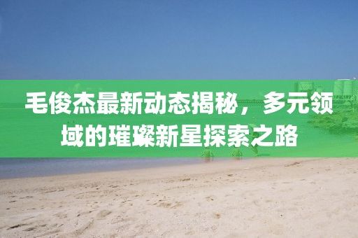 毛俊杰最新动态揭秘，多元领域的璀璨新星探索之路