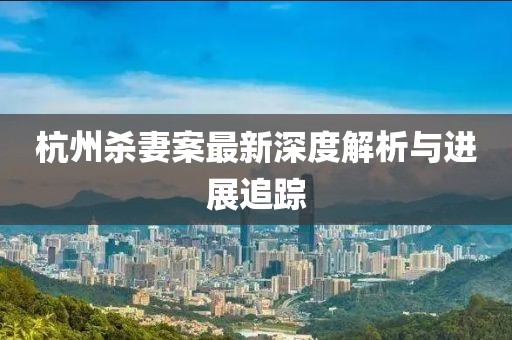 杭州杀妻案最新深度解析与进展追踪
