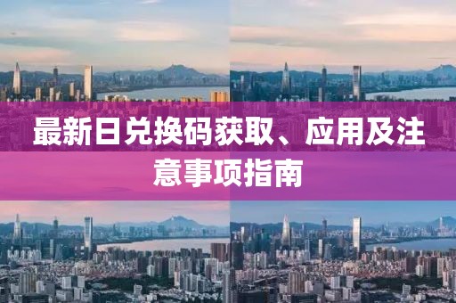最新日兑换码获取、应用及注意事项指南