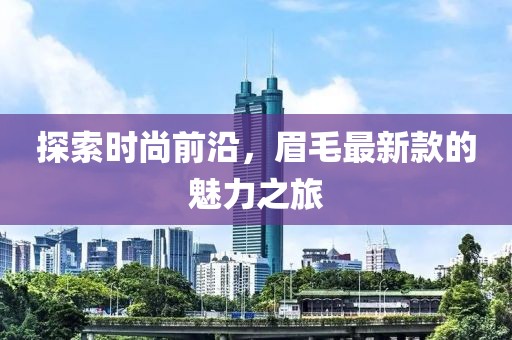 探索时尚前沿，眉毛最新款的魅力之旅
