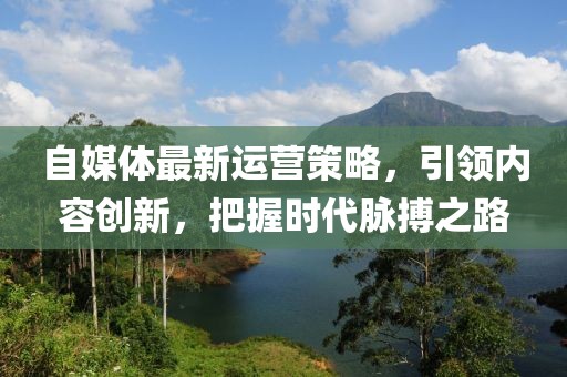自媒体最新运营策略，引领内容创新，把握时代脉搏之路