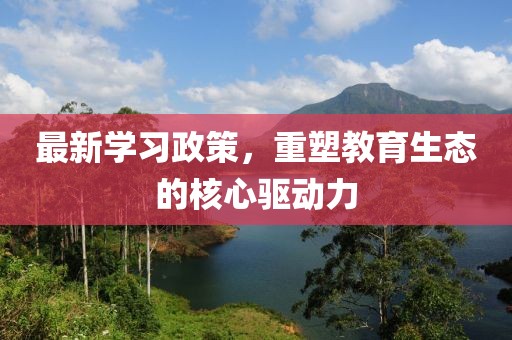 最新学习政策，重塑教育生态的核心驱动力