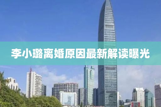 李小璐离婚原因最新解读曝光
