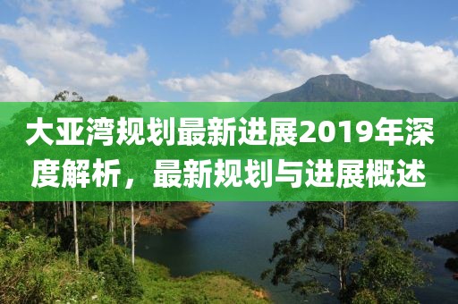大亚湾规划最新进展2019年深度解析，最新规划与进展概述