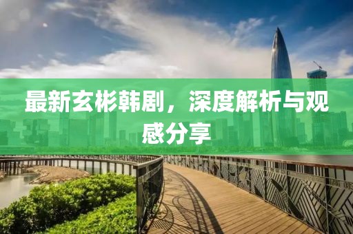 最新玄彬韩剧，深度解析与观感分享