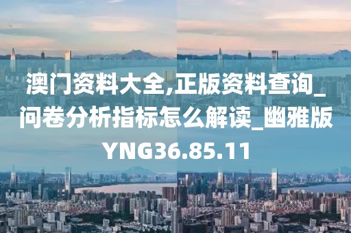 澳门资料大全,正版资料查询_问卷分析指标怎么解读_幽雅版YNG36.85.11