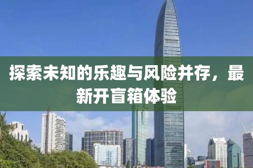 探索未知的乐趣与风险并存，最新开盲箱体验