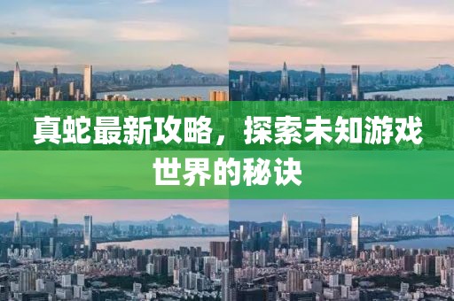 真蛇最新攻略，探索未知游戏世界的秘诀