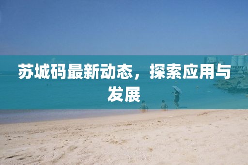 苏城码最新动态，探索应用与发展