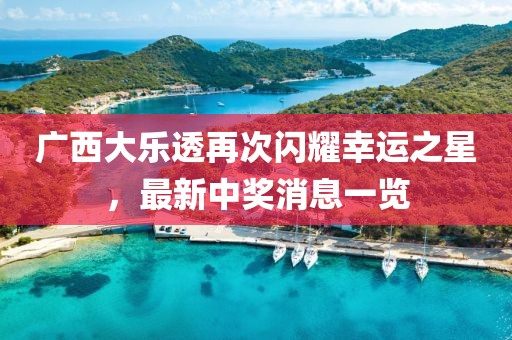 广西大乐透再次闪耀幸运之星，最新中奖消息一览