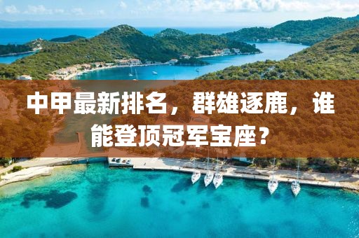 中甲最新排名，群雄逐鹿，谁能登顶冠军宝座？