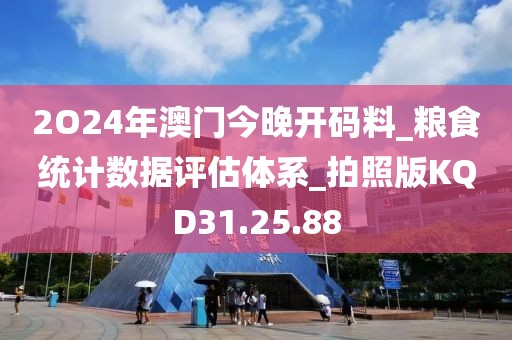 2O24年澳门今晚开码料_粮食统计数据评估体系_拍照版KQD31.25.88
