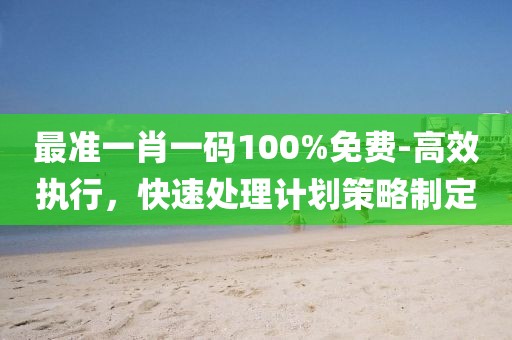 最准一肖一码100%免费-高效执行，快速处理计划策略制定
