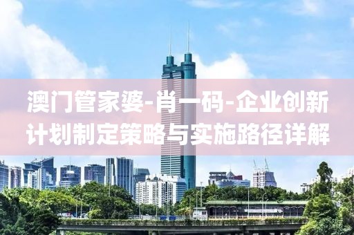 澳门管家婆-肖一码-企业创新计划制定策略与实施路径详解