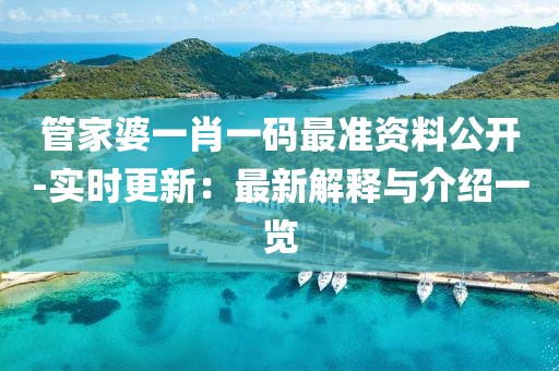管家婆一肖一码最准资料公开-实时更新：最新解释与介绍一览