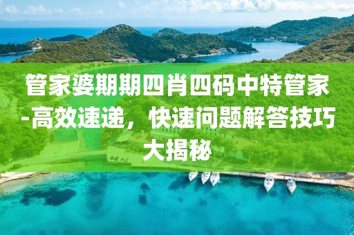 管家婆期期四肖四码中特管家-高效速递，快速问题解答技巧大揭秘