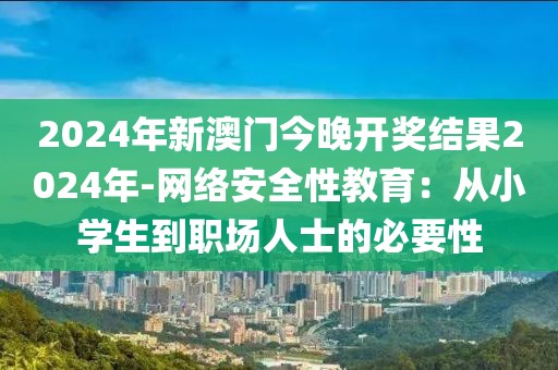 2024年新澳门今晚开奖结果2024年-网络安全性教育：从小学生到职场人士的必要性