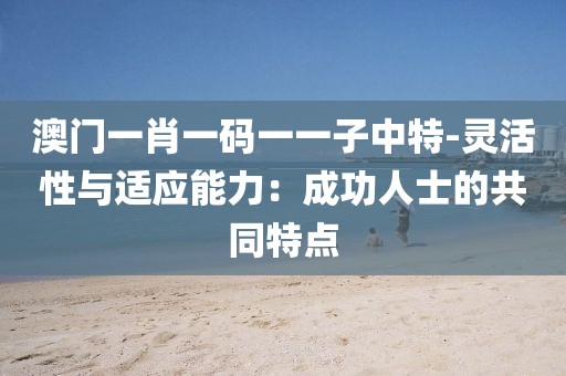 澳门一肖一码一一子中特-灵活性与适应能力：成功人士的共同特点