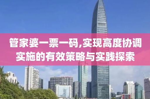 管家婆一票一码,实现高度协调实施的有效策略与实践探索