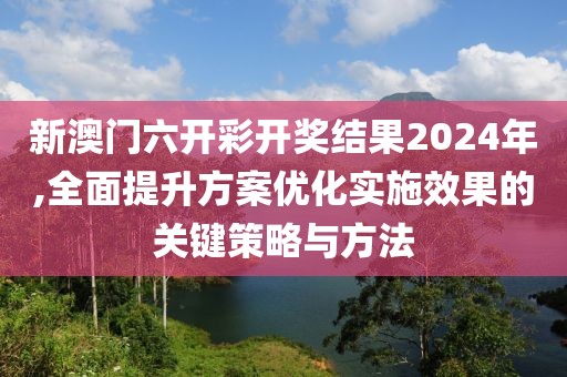 新澳门六开彩开奖结果2024年,全面提升方案优化实施效果的关键策略与方法