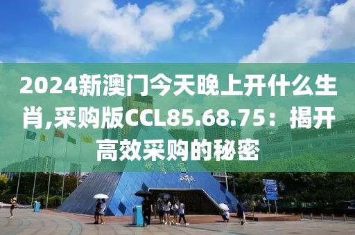 2024新澳门今天晚上开什么生肖,采购版CCL85.68.75：揭开高效采购的秘密
