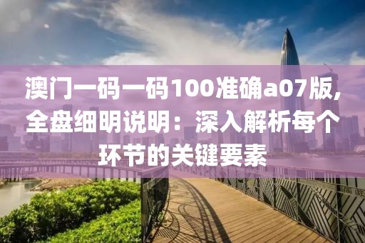 澳门一码一码100准确a07版,全盘细明说明：深入解析每个环节的关键要素
