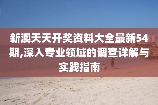 新澳天天开奖资料大全最新54期,深入专业领域的调查详解与实践指南