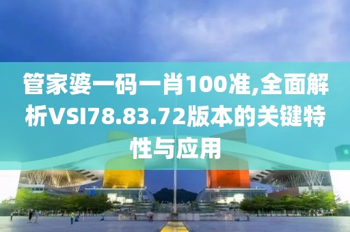 管家婆一码一肖100准,全面解析VSI78.83.72版本的关键特性与应用