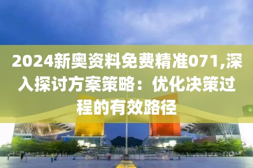 2024新奥资料免费精准071,深入探讨方案策略：优化决策过程的有效路径