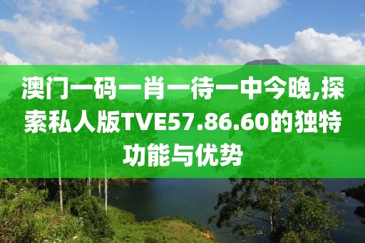 澳门一码一肖一待一中今晚,探索私人版TVE57.86.60的独特功能与优势